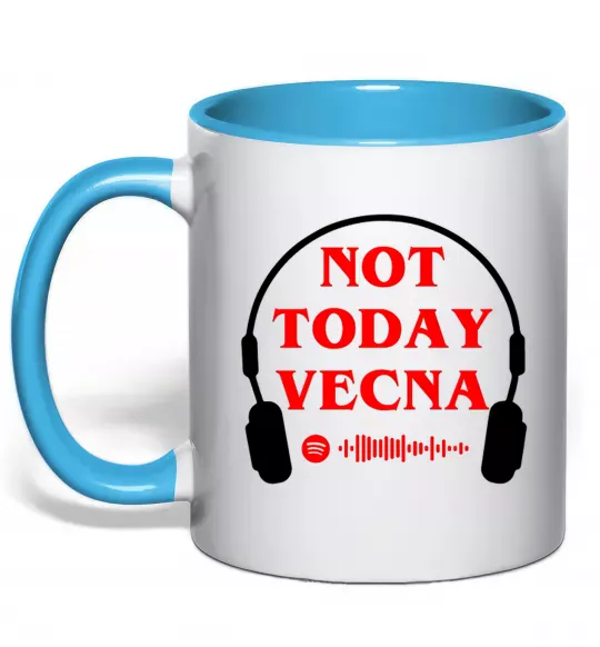 Чашка з кольоровою ручкою Stranger Things Vecna Блакитний фото