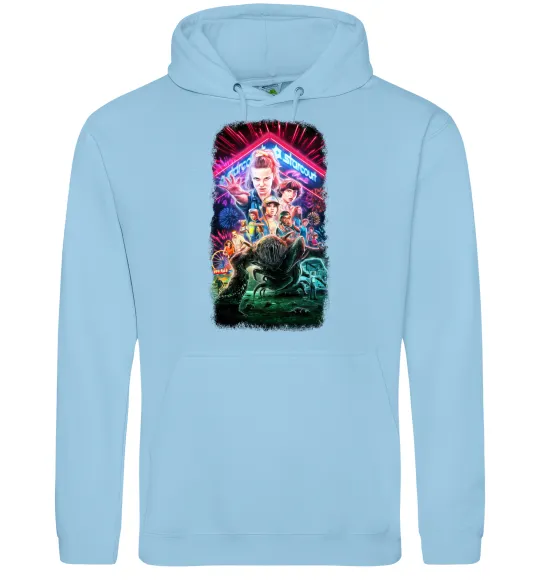 Женская толстовка (худи) Stranger Things Starcourt Mall Голубой фото