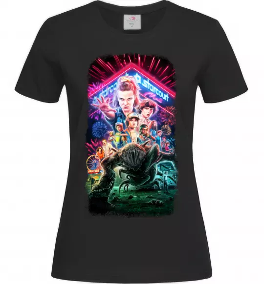 Жіноча футболка Stranger Things Starcourt Mall Чорний фото