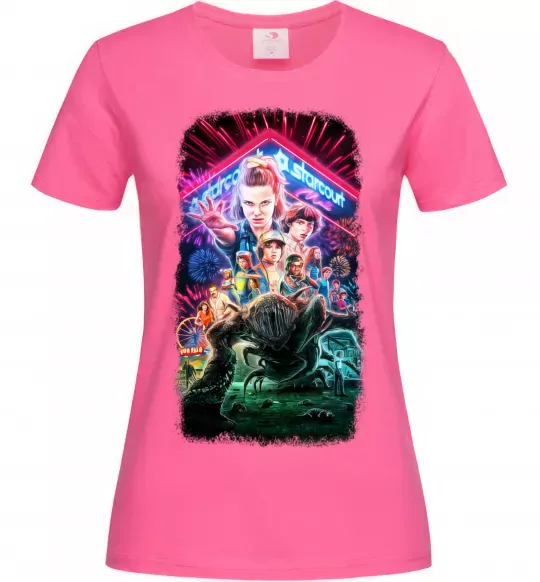 Жіноча футболка Stranger Things Starcourt Mall Яскраво-рожевий фото
