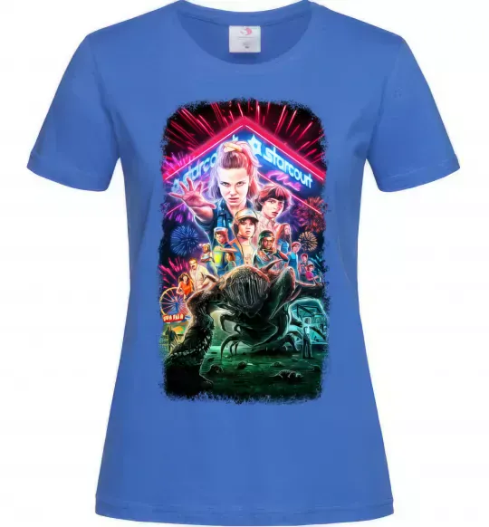 Жіноча футболка Stranger Things Starcourt Mall Яскраво-синій фото