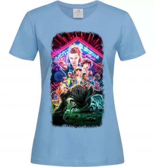 Жіноча футболка Stranger Things Starcourt Mall Блакитний фото