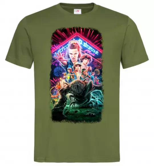 Мужская футболка Stranger Things Starcourt Mall Оливковый фото