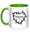Чашка з кольоровою ручкою Friends dont lie Зелений фото