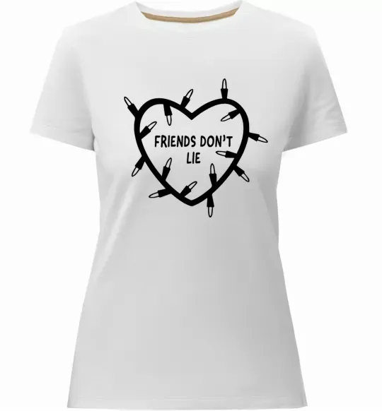 Женская премиум футболка Friends dont lie Белый фото