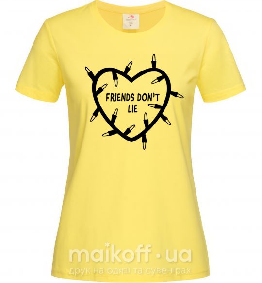 Женская футболка Friends dont lie Лимонный фото