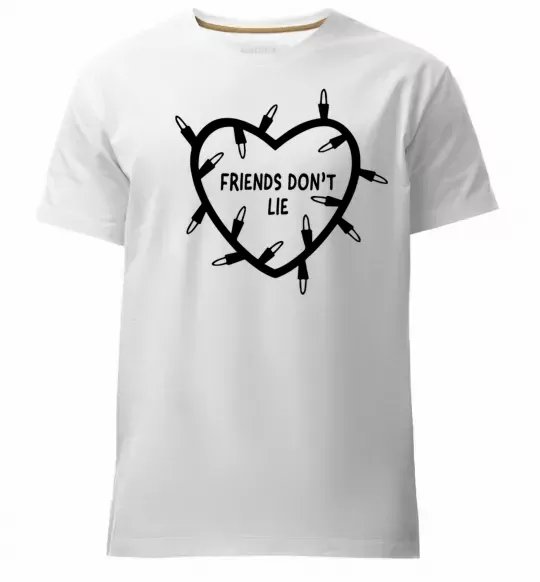 Мужская премиум футболка Friends dont lie Белый фото