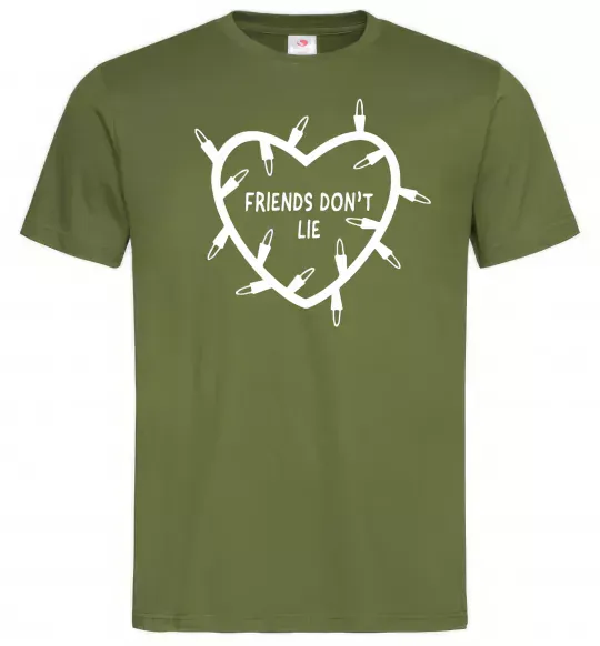 Чоловіча футболка Friends dont lie Оливковий фото