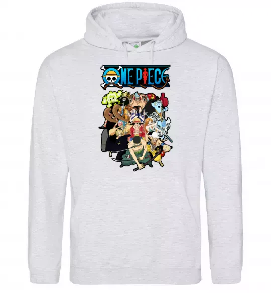 Жіноча толстовка (худі) One piece anime Сірий меланж фото