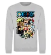 Світшот One piece anime Сірий меланж фото