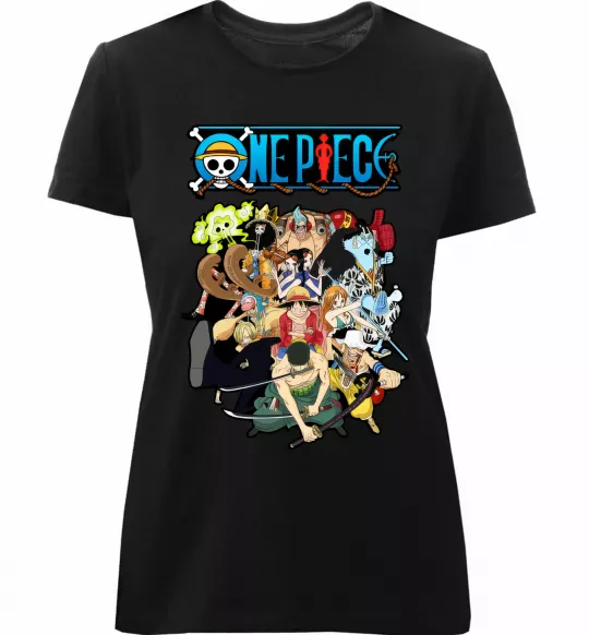 Жіноча преміум футболка One piece anime Чорний фото