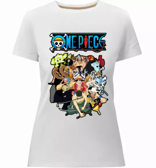 Жіноча преміум футболка One piece anime Білий фото
