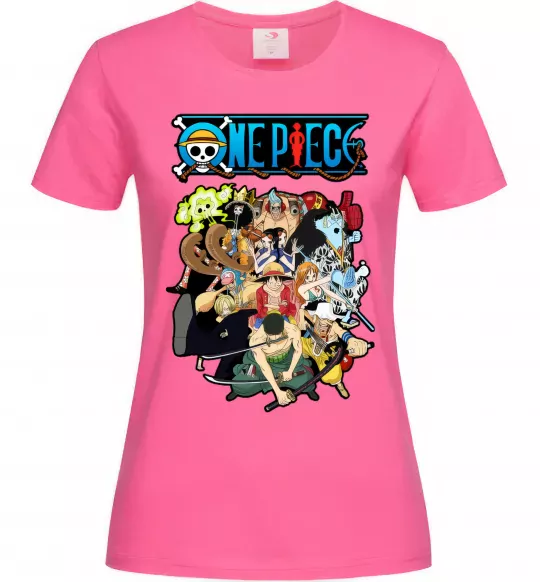 Женская футболка One piece anime Ярко-розовый фото