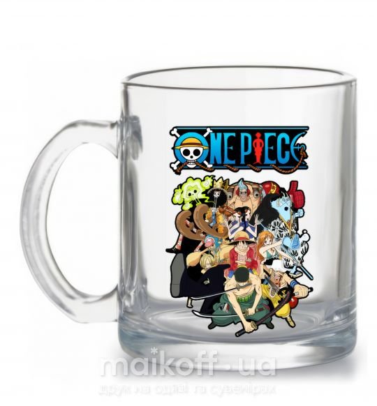 Чашка скляна One piece anime Прозорий фото