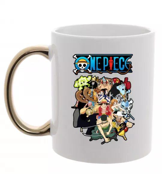 Чашка з кольоровою ручкою One piece anime Золото фото