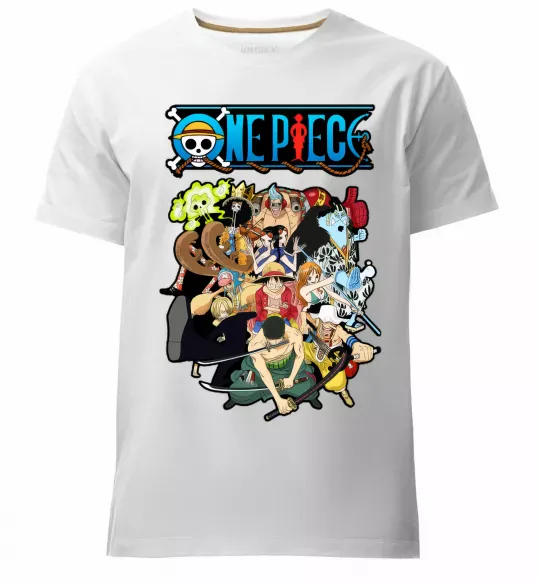 Мужская премиум футболка One piece anime Белый фото