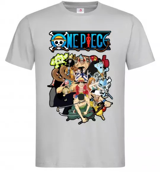 Чоловіча футболка One piece anime Сірий фото