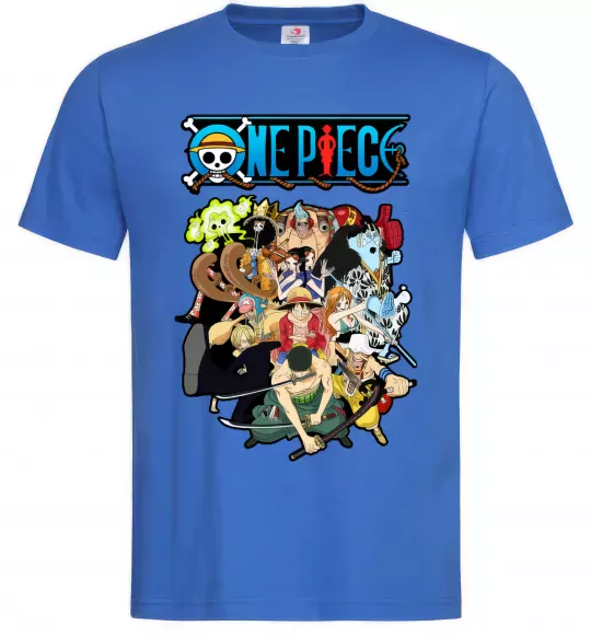 Чоловіча футболка One piece anime Яскраво-синій фото