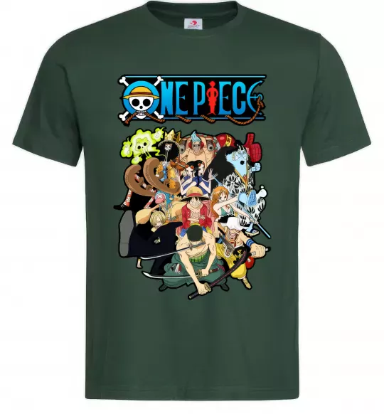 Чоловіча футболка One piece anime Темно-зелений фото