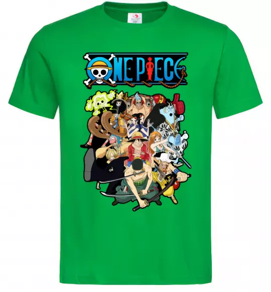 Чоловіча футболка One piece anime Зелений фото