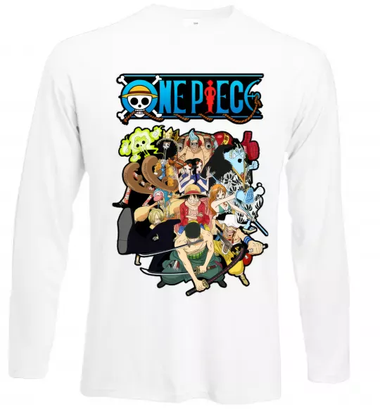 Лонгслив One piece anime Белый фото