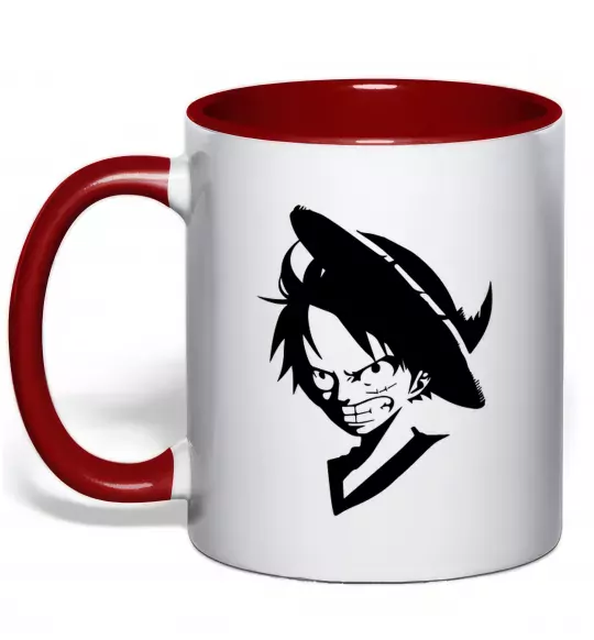 Чашка с цветной ручкой One piece monki Красный фото