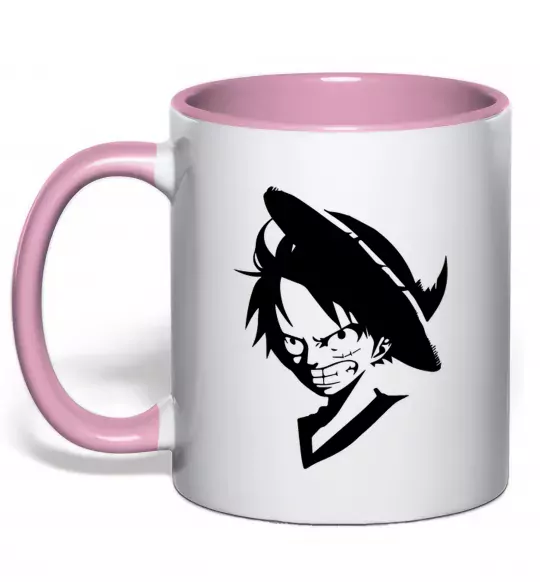 Чашка с цветной ручкой One piece monki Нежно розовый фото