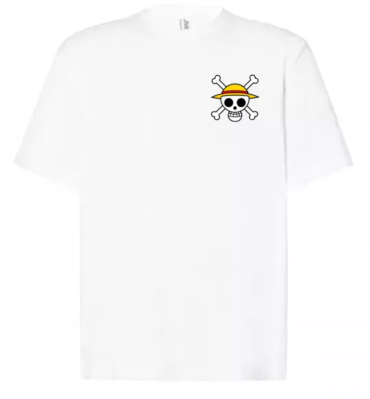 Футболка Оверсайз One piece череп Белый фото