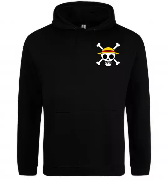Мужская толстовка (худи) One piece череп Черный фото