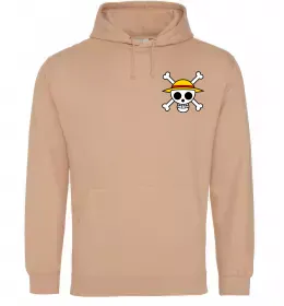 Мужская толстовка (худи) One piece череп Песочный фото