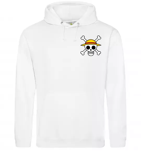 Жіноча толстовка (худі) One piece череп Білий фото