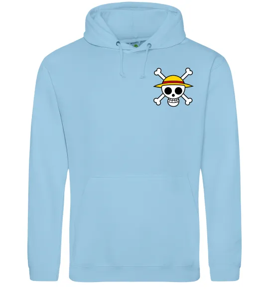 Женская толстовка (худи) One piece череп Голубой фото