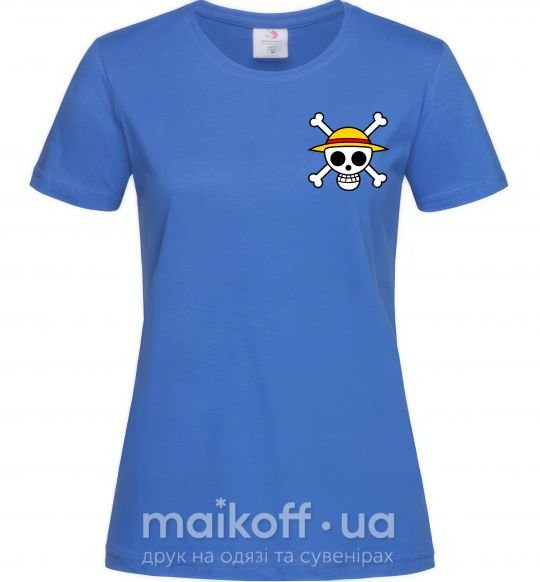 Женская футболка One piece череп Ярко-синий фото