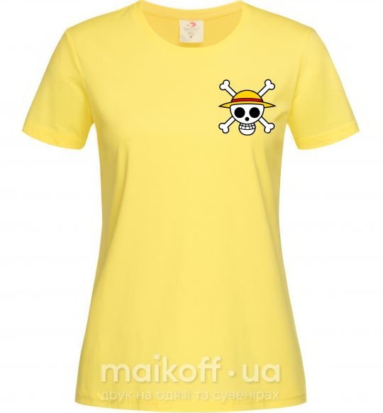 Жіноча футболка One piece череп Лимонний фото