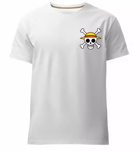 Мужская премиум футболка One piece череп Белый фото