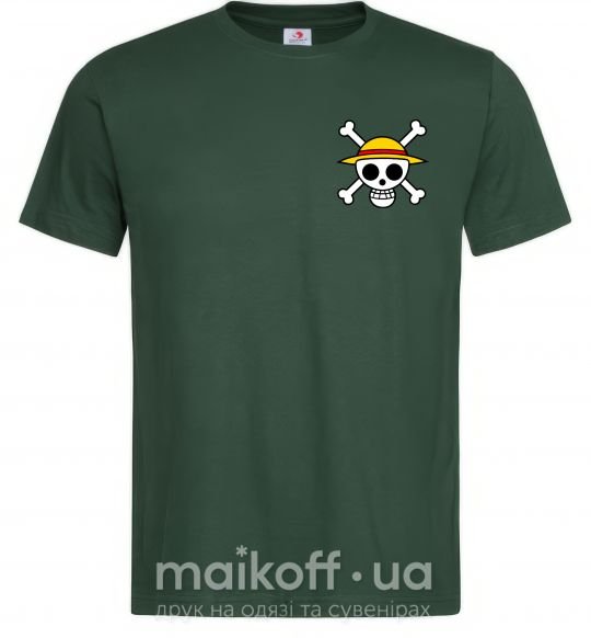 Мужская футболка One piece череп Темно-зеленый фото
