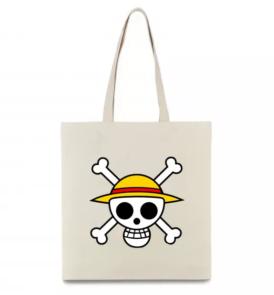 Эко-сумка One piece череп Бежевый фото