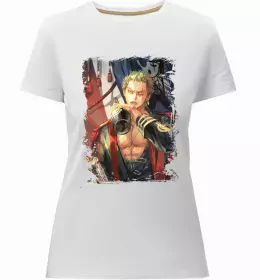 Женская премиум футболка One piece мітки Белый фото