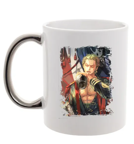 Чашка с цветной ручкой One piece потертий Серебро фото