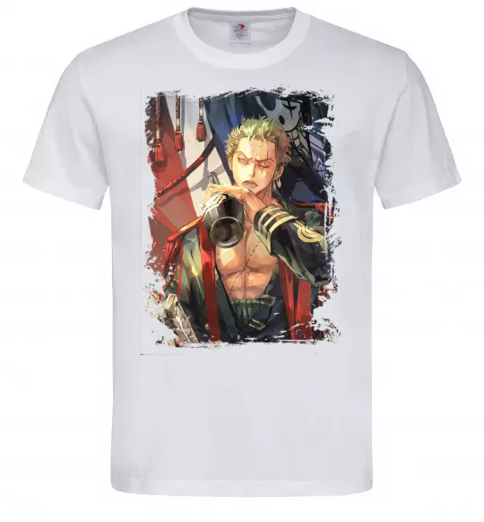 Чоловіча футболка One piece потертий Білий фото