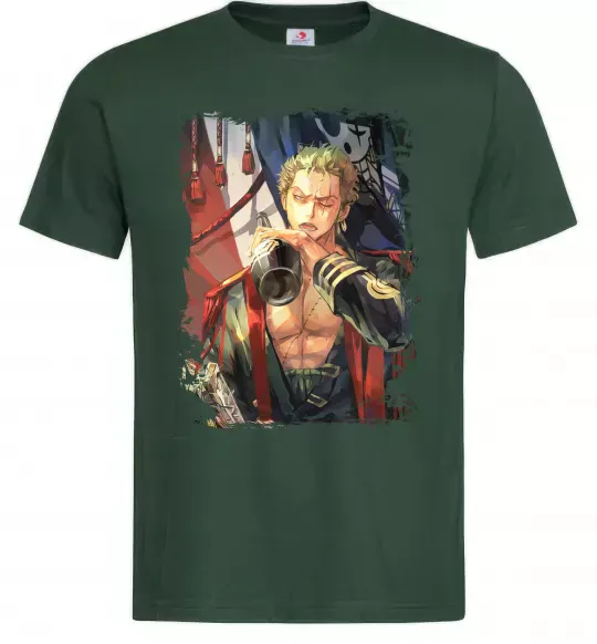 Чоловіча футболка One piece потертий Темно-зелений фото