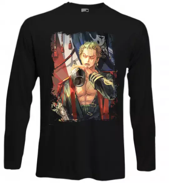 Лонгслив One piece потертий Черный фото