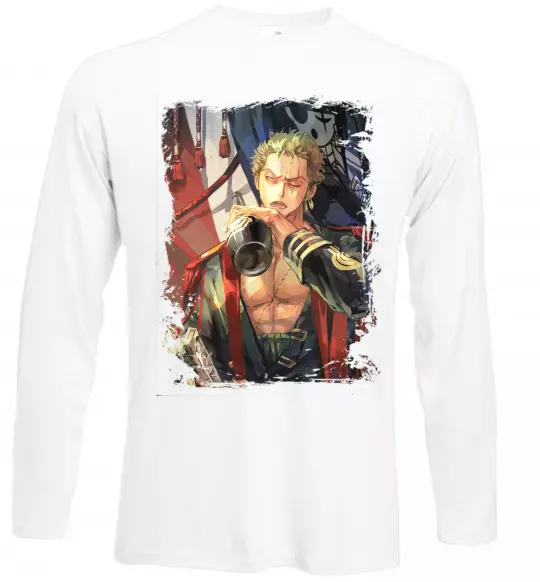 Лонгслив One piece потертий Белый фото