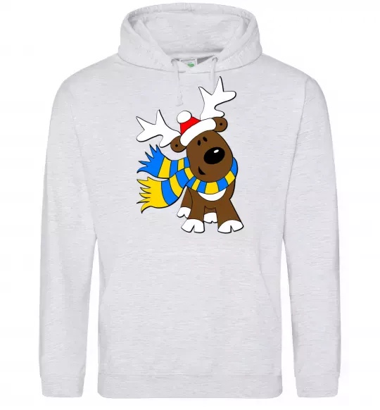 Чоловіча толстовка (худі) Striped deer український Сірий меланж фото