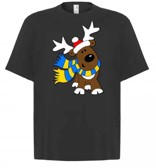 Футболка Оверсайз Striped deer український Черный фото