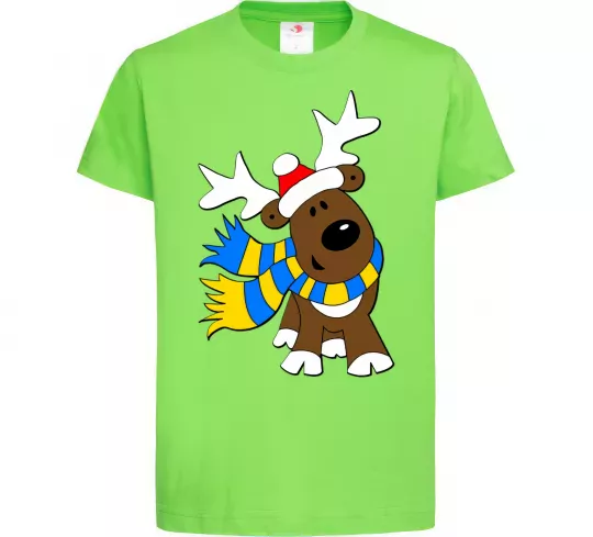 Детская футболка Striped deer український Лаймовый фото