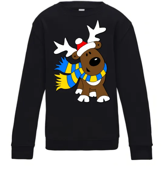 Детский Свитшот Striped deer український Черный фото