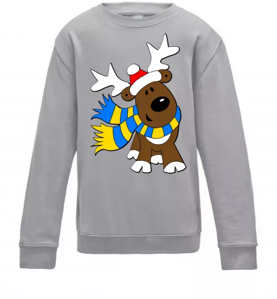 Детский Свитшот Striped deer український Серый меланж фото