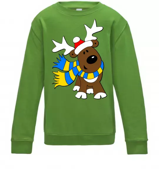 Детский Свитшот Striped deer український Лаймовый фото