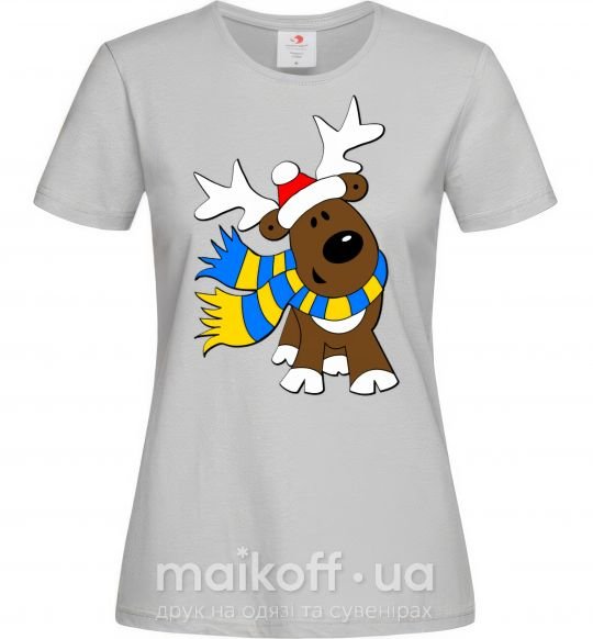 Женская футболка Striped deer український Серый фото